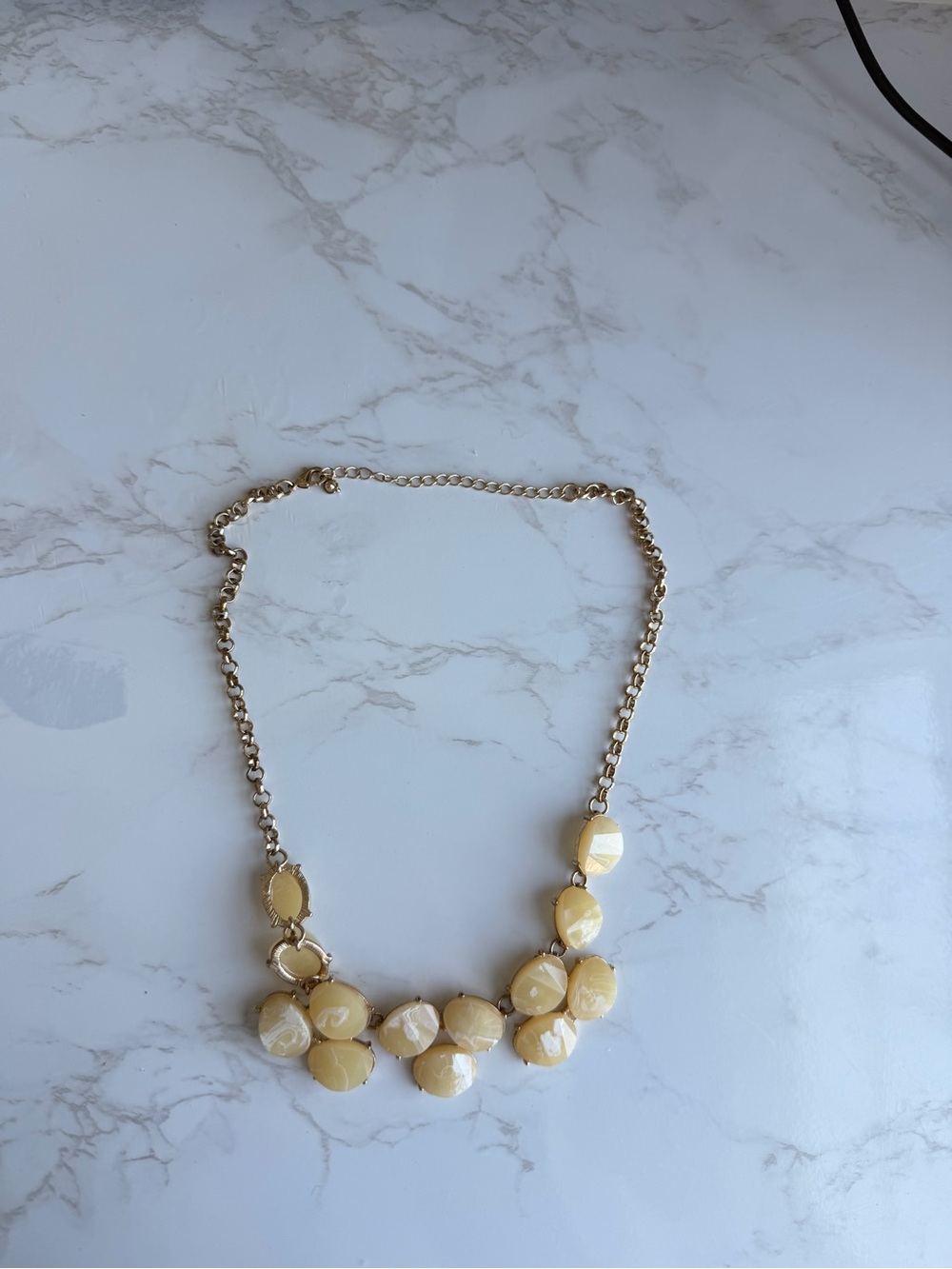 Cream & Gold Bubble Statement Necklace